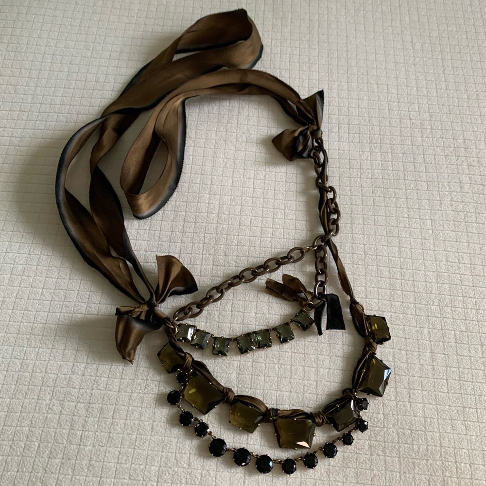 J Crew multi-layer gem necklace